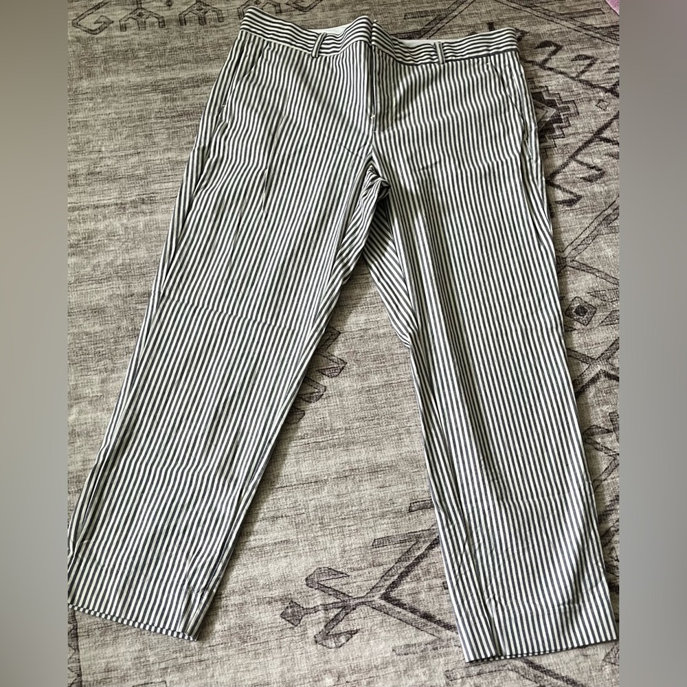 Banana Republic Black and White Striped Chinos